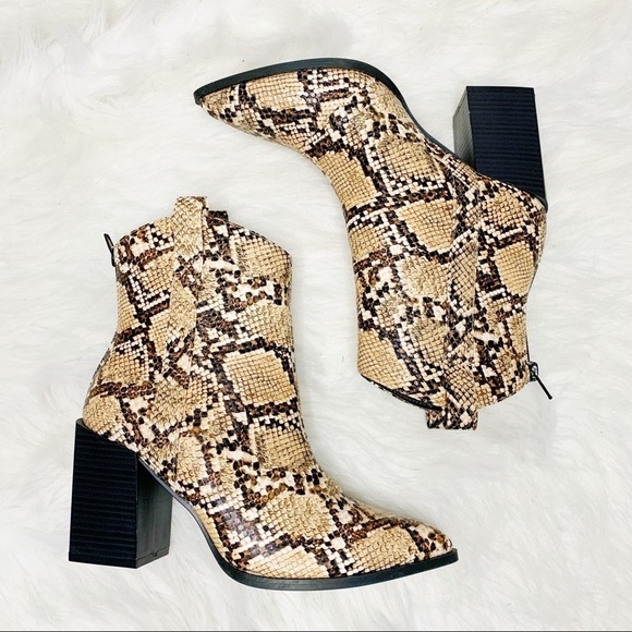 Bobbles & Lace Shoes - Boutique Brown Snakeskin Booties